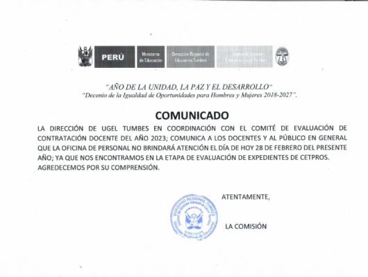 COMUNICADO 28/02/2023