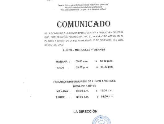 COMUNICADO 19/12/2022