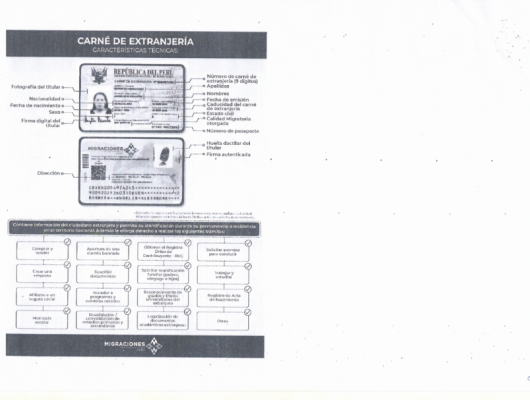 INFORMACIÓN SOBRE DOCUMENTOS DE IDENTIFICACIÓN VÁLIDOS Y VIGENTES PARA PERSONAS EXTRANJERAS EN EL PERÚ